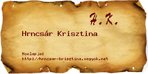 Hrncsár Krisztina névjegykártya